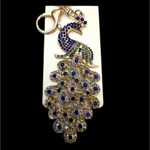 💙🦚NATASHA COUTURE BEAUTIFUL Peacock Bag Charm/Keychain.💙🦚 NWT